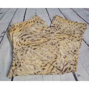 Liz Claiborne Woman Animal Print Capris Crop Pant Sz 22W Zip Yellow Brown Career